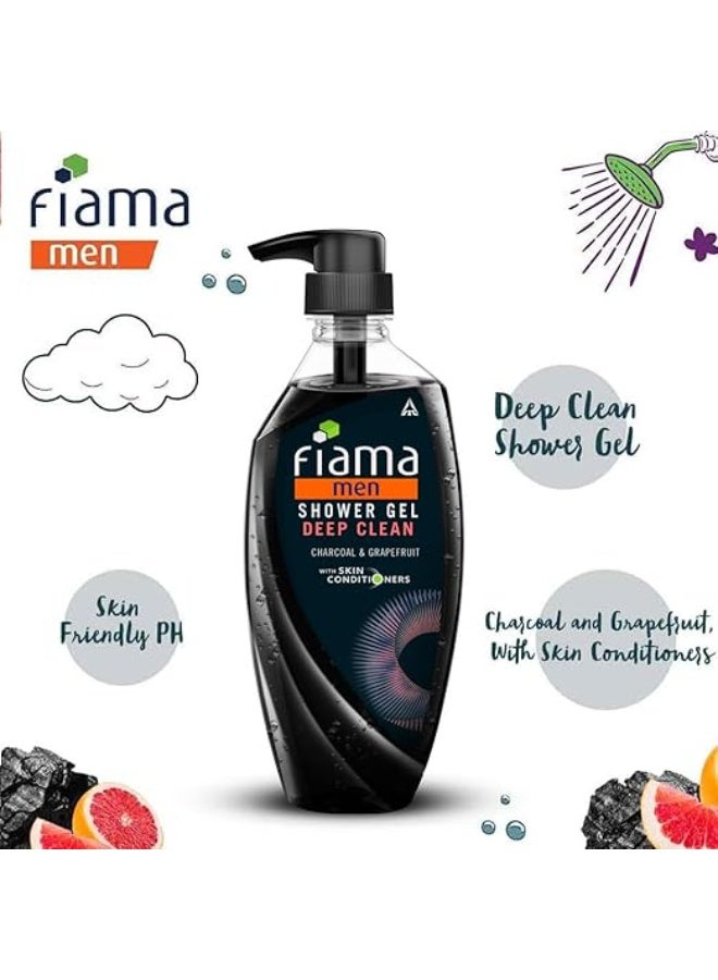Fiama Men Body Wash Shower Gel Deep Clean, 500ml, Body Wash for Men with Goodness of Charcoal & Grapefruit for Fresh & Bright Skin - Image 3